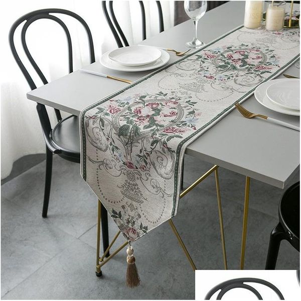 Runner da tavolo moderno e minimalista in tessuto jacquard per la cena, decorazioni per la casa di lusso, caffè, El Bed S 230105 Consegna a domicilio Panni per tessuti da giardino Dhmde