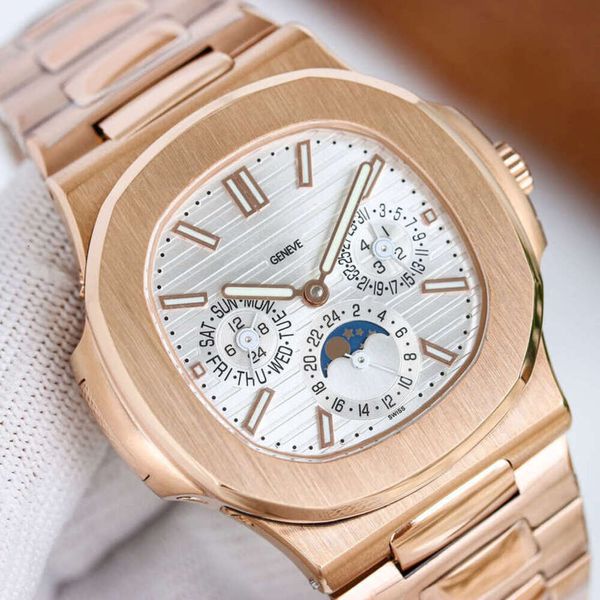 designer pateks orologio meccanico di marca con movimento dz per uomo 5712 orologi da polso classici con fasi lunari 1Z0I funzioni complesse auto uhr montre luxe pp