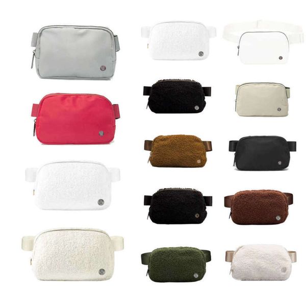 New Yoga Lulu Everywhere Chest Belt Bag Fleece S Designers Mulher Esporte Ao Ar Livre Nylon Cintura Mens Crossbody Fanny Pack Teddy Bags Lululemens Bum 6158Ess