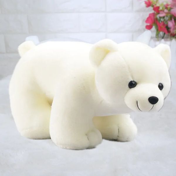 Bonecas de pelúcia 25cm adorável branco e marrom urso polar brinquedos bonito macio pelúcia animal crianças presente de aniversário 231018