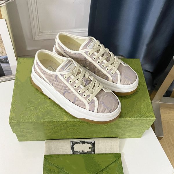 Scarpe casual in tela Designer di lusso Scarpe da donna Italia Sneaker bassa da uomo con striscia Web verde e rossa Suola in gomma in cotone elasticizzato Con scatola