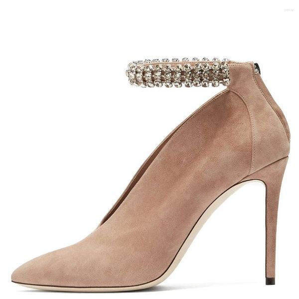 Kleid Schuhe Große Nude Mode Knöchelriemen Stiletto Heels Damen Bankett Hochzeit Einzelne Fabrik Direktversorgung Pumpen