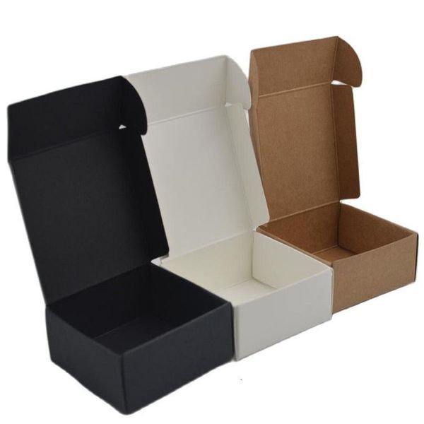 Envoltura de regalo Envoltura de regalo 50 unids / lote Caja de jabón hecha a mano Kraft en blanco Papel de cartón blanco Joyería Favor de fiesta de boda Artesanía negra 23 Dhgarden Dhy7Y