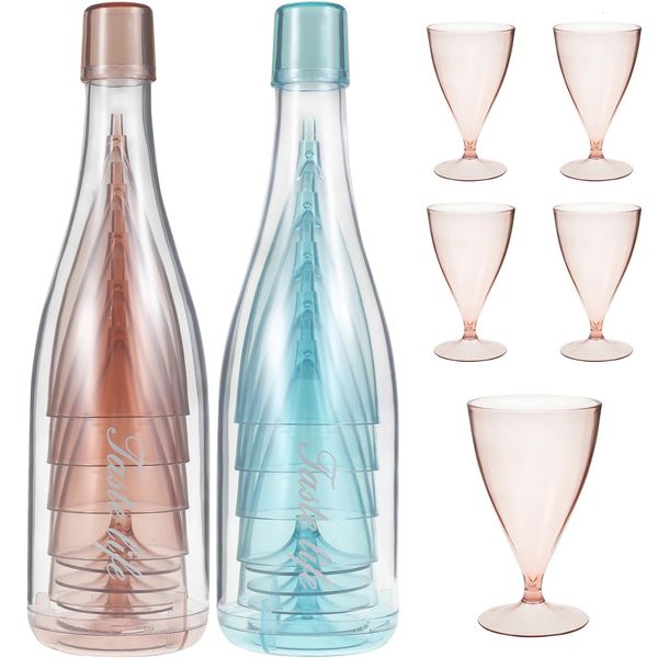 Strumenti Bar 5 pezzi bicchieri di champagne impilabili set bicchieri di vino in plastica riutilizzabili tazza di acqua trasparente per accessori per feste di compleanno di nozze 231018