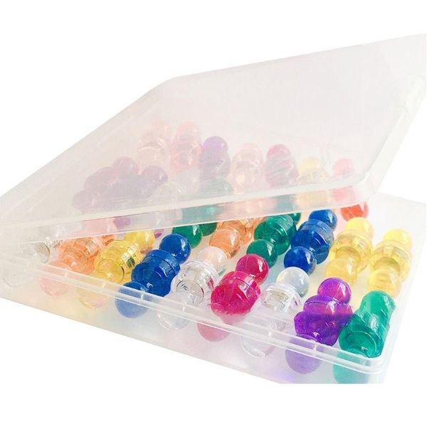 Chiodi Chiodi 50 pezzi Magneti con puntina per lavagne magnetiche Colorf/Trasparente Forniture in plastica di alta qualità Potenza 230 Dhgarden Dhe80