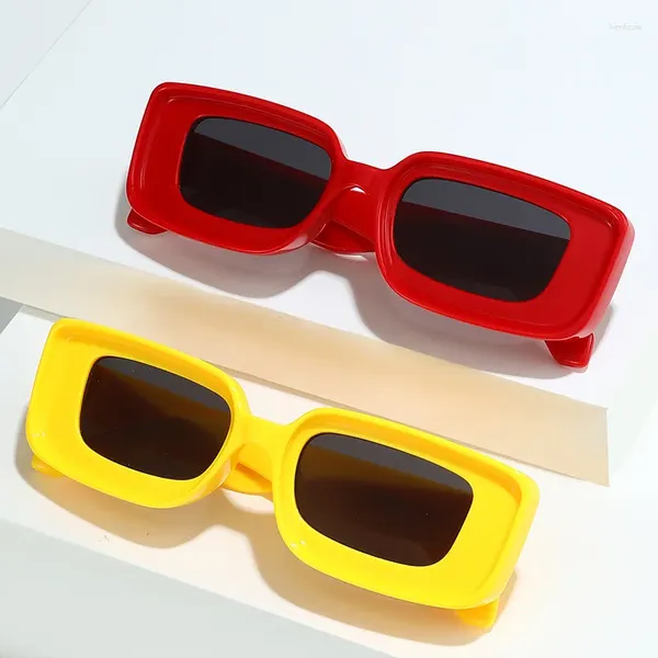 Óculos de sol yooske retro retângulo homens mulheres na moda marca designer quadrado óculos de sol senhoras vintage óculos de condução tons uv400