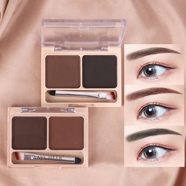 Potenziatori per sopracciglia 2 colori Ombretto in polvere Trucco Nero Marrone Caffè Polvere per sopracciglia waterproof Ombretto Palette per sopracciglia con pennello Crema per sopracciglia 231018