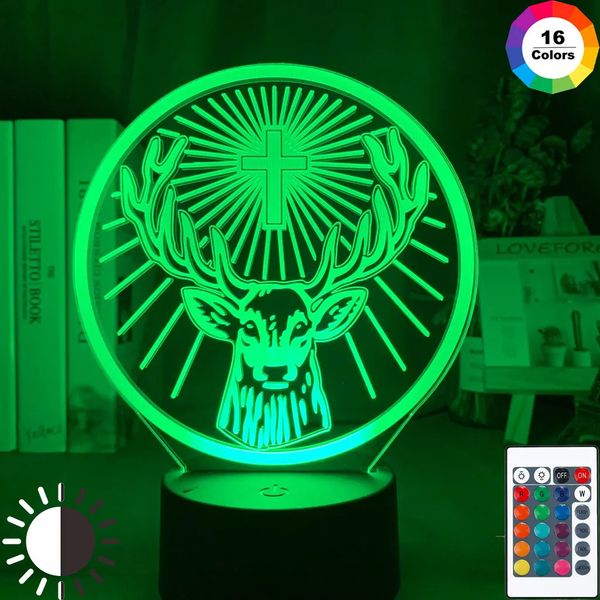 Itens de novidade LED Night Light Lamp Jagermeister 16 cores mudando sensor de toque USB e bateria Nightlight para mesa de bar 231017