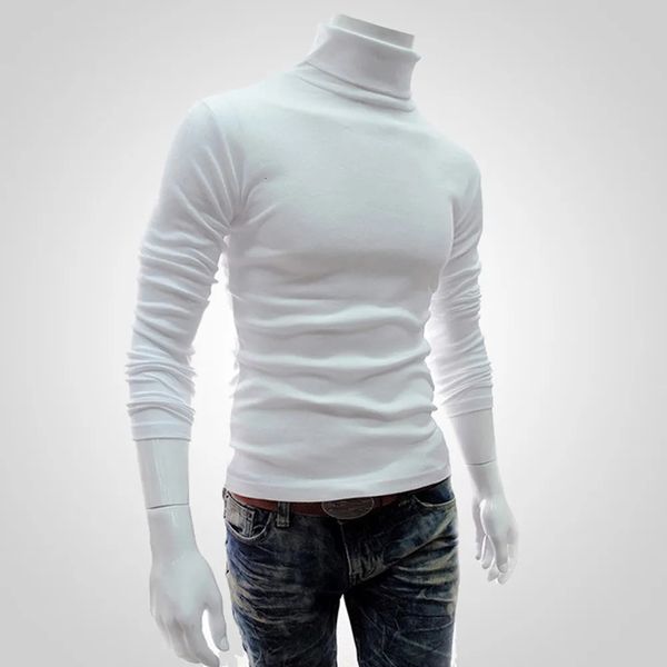 Maglioni da uomo Dolcevita slim Manica lunga Top Pullover Maglione caldo elasticizzato Maglieria Aderente Collo alto Abbigliamento casual da uomo 231018