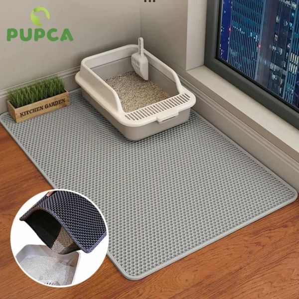 Camas para gatos móveis acessórios para esteira de areia dupla camada antiderrapante grande caixa para animais de estimação filtro resistente ao desgaste 231017