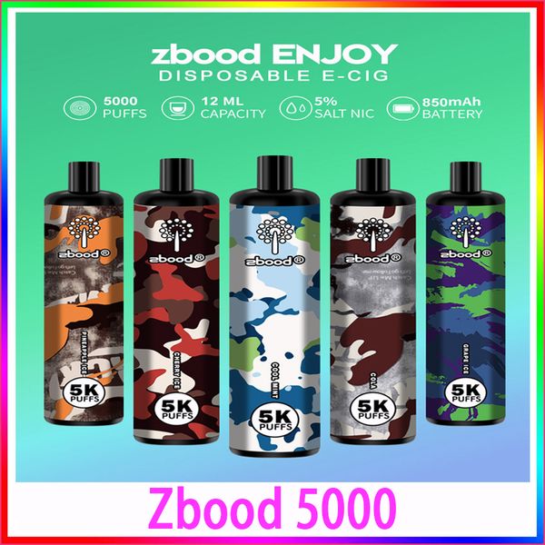 zbood 5000 baforadas 5000 baforadas 5% capacidade 12 ml bateria 850mAh resistência 1.2 bobina de malha crazvapes