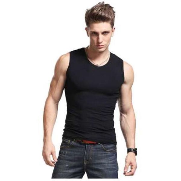 Camada de base de compressão corporal masculina, alta flexibilidade, sem mangas, verão, colete térmico, meia-calça fitness sob a parte superior, tees1548