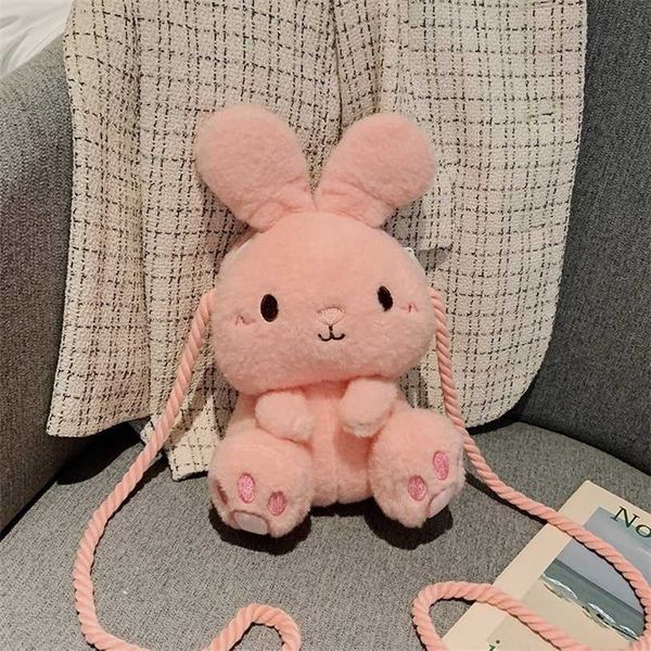 sacchi da sera invernali autunno e inverno simpatico piccolo coniglio peluche per bambini cartone animato crossbody in super calda spalla soft da ragazza