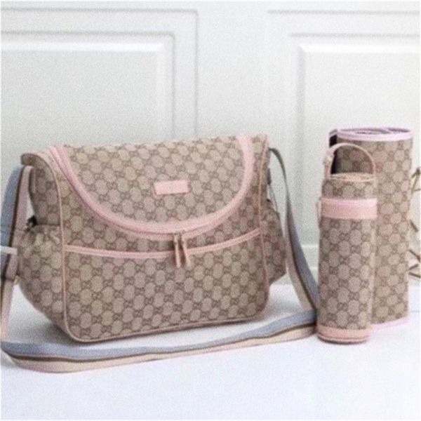 Conjunto de 3 peças para mamãe e bebê, bolsa de ombro multifuncional com estampa de designer de alta qualidade, presente criativo para mamãe e menina a1