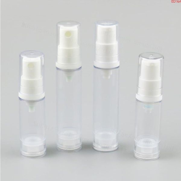 Flacone piccolo con pompa per lozione airless da 300 x 5 ml 10 ml con tappo bianco trasparente Mini spruzzatore airless da viaggio da 1/3 oz Confezione cosmeticabuono Oepqp