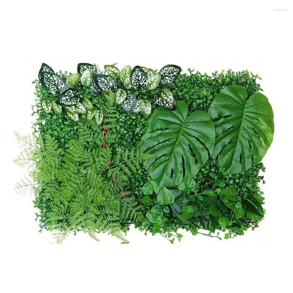 Flores decorativas 1 peça 40x60cm planta artificial parede tapete de grama falsa folhas placa de cerca cerca simulação diy musgo gramado decoração de casa