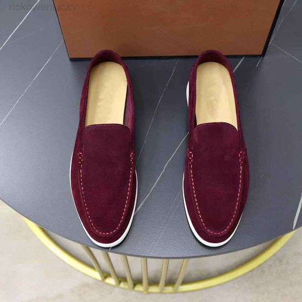 Loro 23s Pianas Pianas Herren Casual Dress Schuhe Schuhe LP Loafers Sommer Walk Flats Weiches Wildleder Low Top Slip On Gummisohle Handgefertigter Schuh mit Box 38-46 YJHF