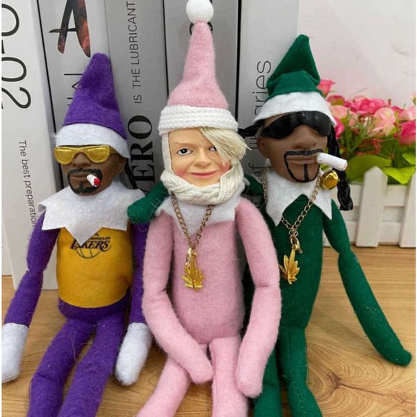 Peluche per bambini Regalo di Natale Snoop On A Stoop Amanti dell'hip hop Snooping transfrontaliero Piegato in avanti Regalo di Natale Bambola decorativa in resina elfo