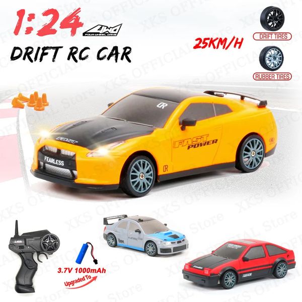 Diecast Modelo 1/24 RC Carro AE86 GTR Subaru 2 4G Controle Remoto 4WD Off Road Alta Velocidade Drift Racing Brinquedo Elétrico Presente para Crianças 231017