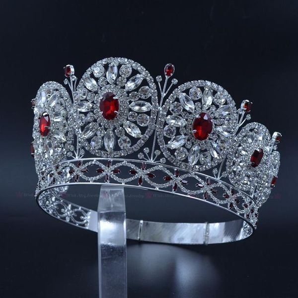 Corona di strass Miss Beauty Corone per concorso di spettacolo Cerchi rotondi personalizzati personalizzati Cerchietti da sposa per capelli da sposa Fascia per capelli mo228 Y23019