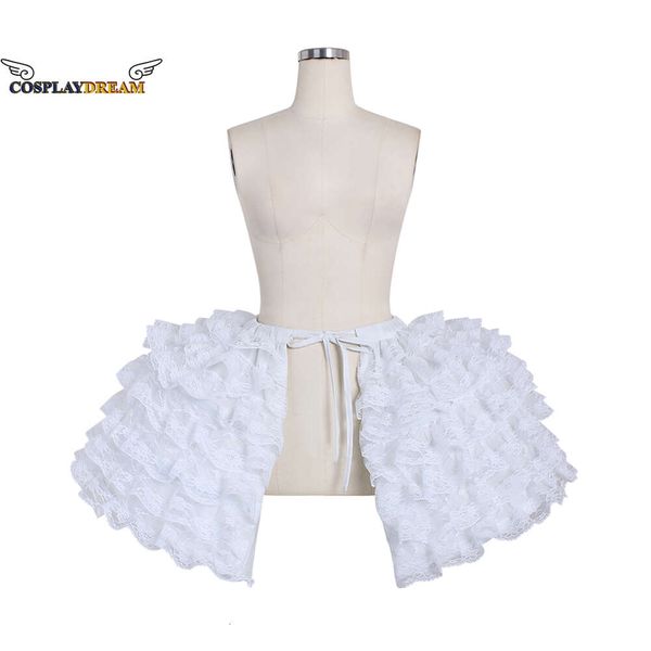 Cosplay Cosplay Medievale Vittoriano Rococò Abito Abito Bianco Sottoveste Trambusto Crinolina Festa di Nozze Underdress Jupon Sottogonna Pannier