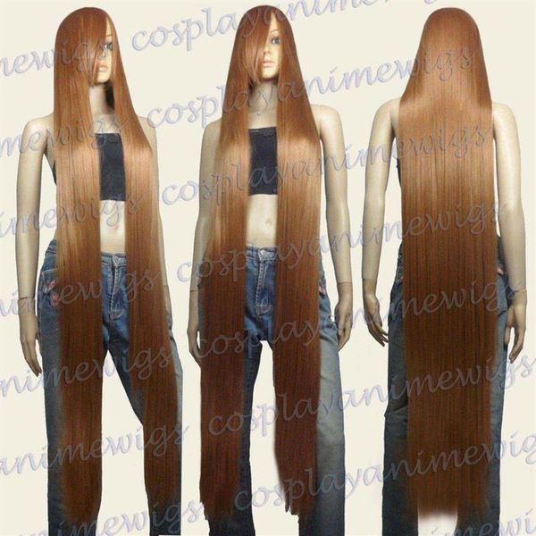 Perucas cosplay extra longas estilo calor marrom claro de 150 cm 81 LLB283b