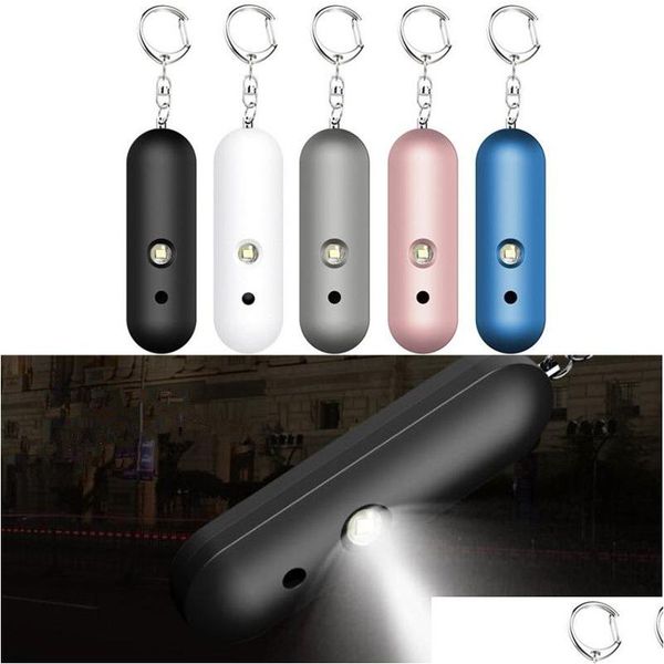 Diğer Ev Bahçesi IP56 Su Geçirmez Kişisel Alarm 130db Keychain LED ile Güvenlik LED Yanıp Sönen Hafif Acil Güvenlik Damla Teslimat DHDHJ