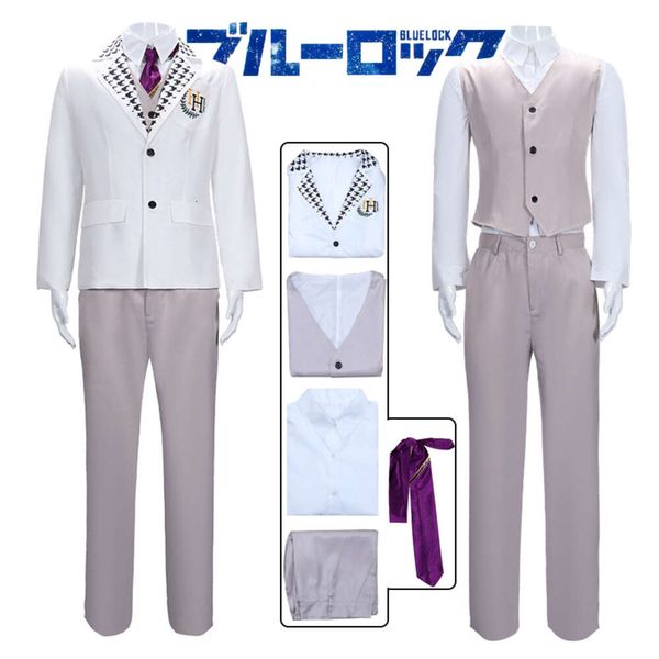 Reo Mikage Cosplay Anime Blue Lock Reo Mikage Costume Cosplay DK Uniforme scolastica Parrucche Vestito Costumi di Halloween Vestiti per Adultcosplay