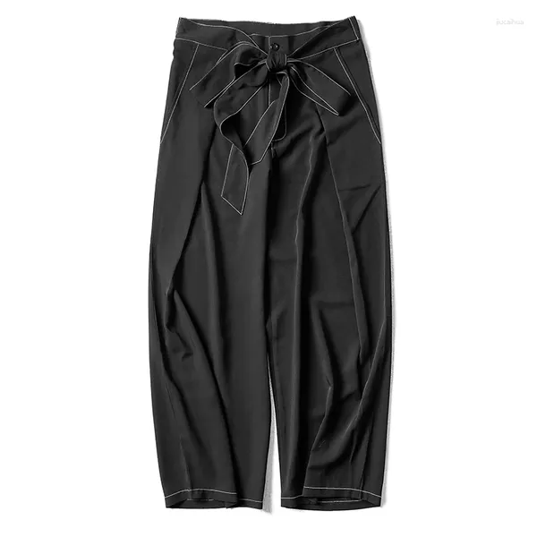 Pantaloni da uomo 27-44 Personalizzati Un nastro di pantaloni larghi e dritti per uomo, moda casual, gioventù coreana, gamba larga, costumi taglie forti