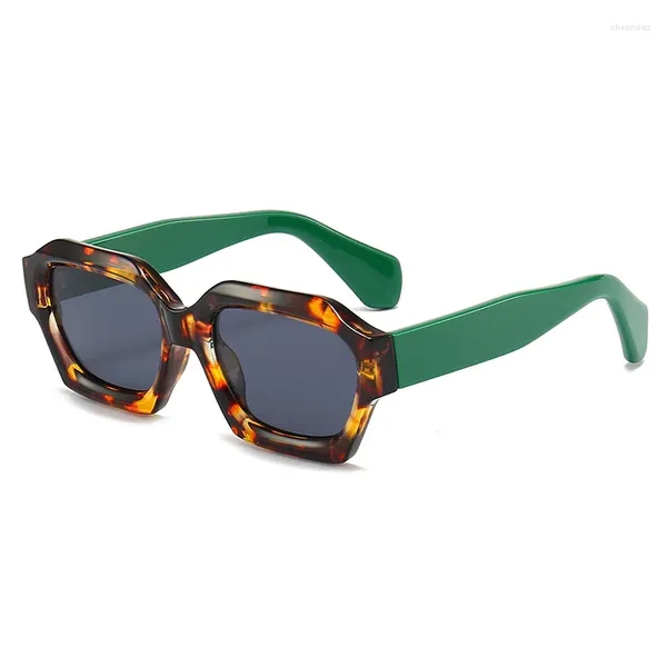 Sonnenbrille Retro Vintage Polygon Unregelmäßige Männer Frauen Persönlichkeit Trendy Moderne Straße Schießen Mode Sonnenbrille Stilvolle UV400