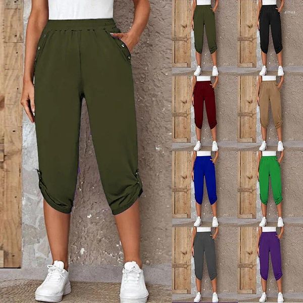 Calças femininas moda joggers mulheres harajuku pantalones mujer calça casual mulher roupas sweatpants capris senhoras calças cortadas inferior