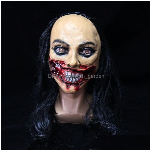 Máscaras de festa Halloween sangrento assustador zumbi máscara horror casa assombrada látex fantasma festa capacete 220719 casa jardim festa festiva dhgarden dhglj