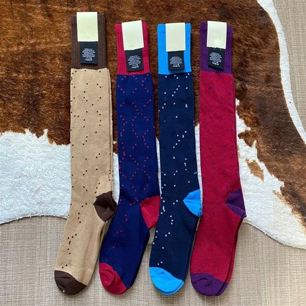 Klassische Designer-Baumwoll-Strumpfwaren-Socken für Damen, Mode, Damen, Mädchen, Streetwear, Herbst-Winter, dick, warm, Golddraht, Sportsocken, St237i