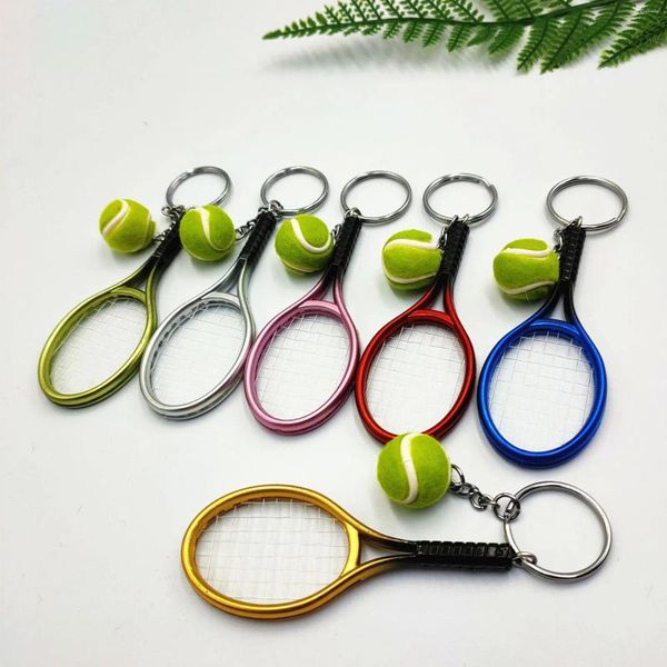 Portachiavi 24 pezzi Mini racchetta da tennis ciondolo portachiavi portachiavi portachiavi anello Finder Holer accessori per i regali del giorno dell'amante