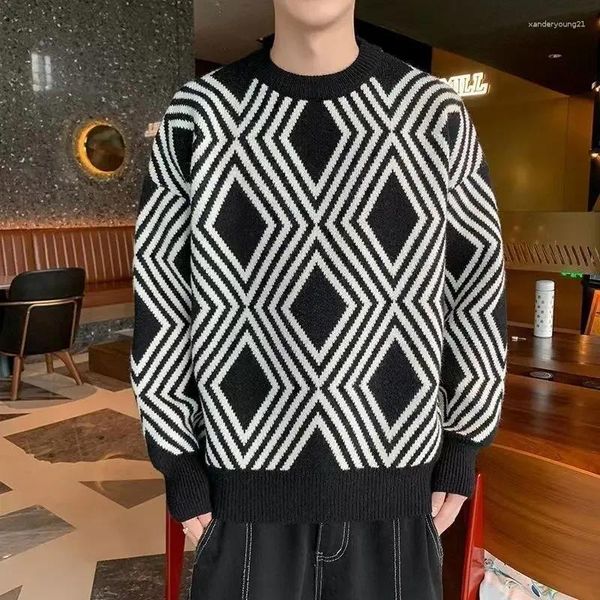 Männer Pullover Mann Kleidung Pullover Jacke Gestrickte Für Männer Argyle Schwarz Mantel Pullover Strickwaren Verkauf Produkte 2023 Old Sheap S