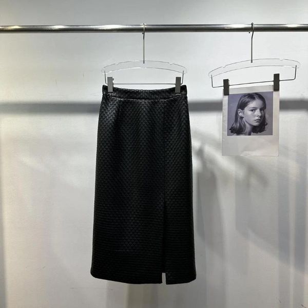 Юбки 2023, женская модная сексуальная повседневная прямая юбка из искусственной кожи перекрестной вязки 0910