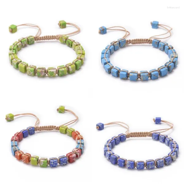 Braccialetti con ciondoli Pietra naturale con perline Boemia Bracciale avvolgente intrecciato Regolabile Donna Uomo Gioielli fatti a mano Dropship