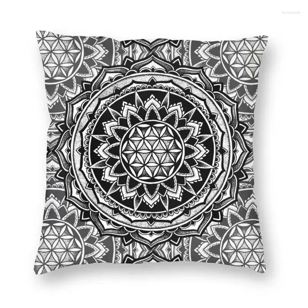 Kissen Heilige Geometrie Mandala Abdeckung Blume Des Lebens Geometrische Überwurf Fall Für Wohnzimmer Mode Kissenbezug Wohnkultur