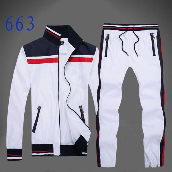 Outono masculino completo zip agasalho masculino esporte terno branco barato moletom e calça terno com capuz e calça conjunto moletom men277w