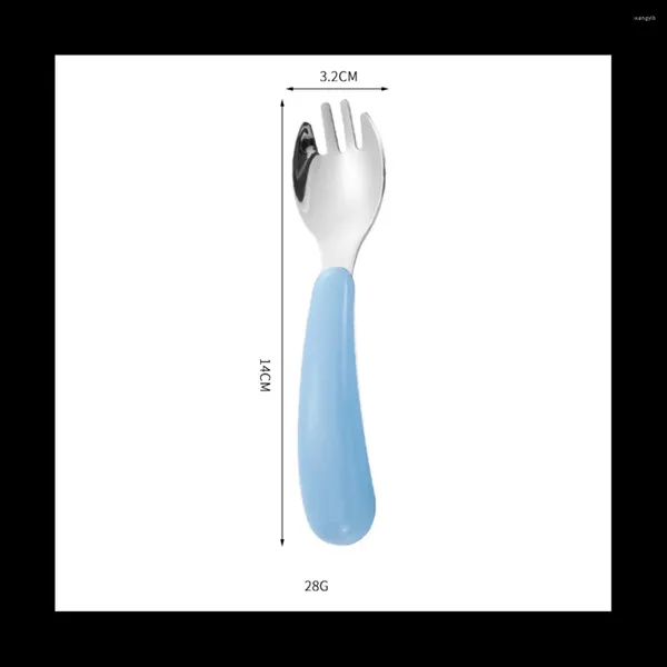 Conjuntos de louças para crianças Utensílios de criança 3 garfos colheres espessas alças de fácil aderência comprimento perfeito para auto-alimentadores suaves nas gengivas dentes