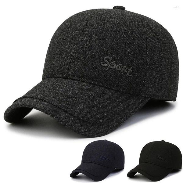 Бейсбольные кепки, зимняя бейсболка, мужская утепленная плюшевая защита ушей, подарок отцу, теплая хлопковая шапка для среднего и пожилого возраста, уличная кепка