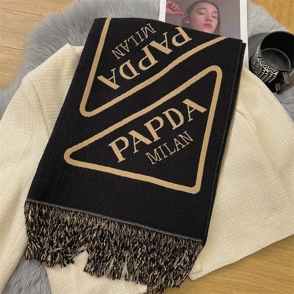 2023 neue Schal Designer Schwarz Schals Mit Buchstaben Koreanische Verdickte Faux Kaschmir Schals Wrap Warm Schal Für Winter