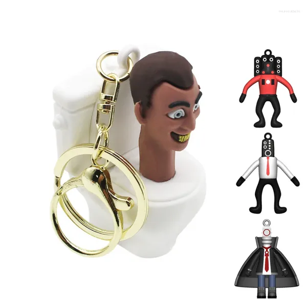 Portachiavi Skibidi Portachiavi Toilette Anime Man VS Monitor Persone Figura Portachiavi Portachiavi Pendent Bop Chiave Chians Regalo per Uomo Donna