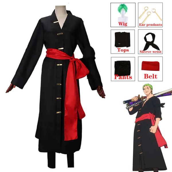 Аниме Een Stuk Roronoa Zoro, костюм для косплея, униформа, кимоно, карнавал на Хэллоуин, Pakcosplay