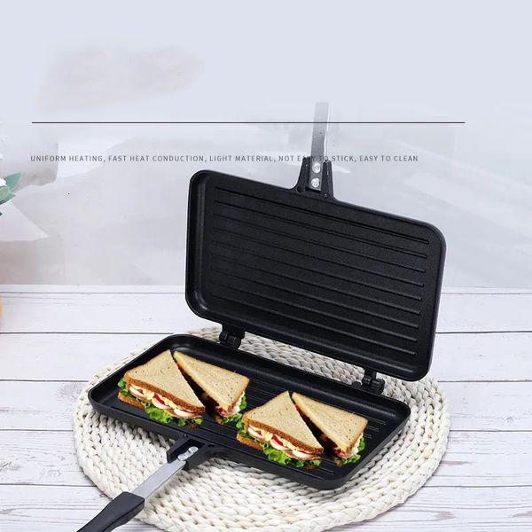 Moldes de cozimento Gás Antiaderente Sand Maker Ferro Pão Torrada Máquina de Café da Manhã Panqueca Assando Churrasco Forno Mold Mold Grill Frigideira 231018