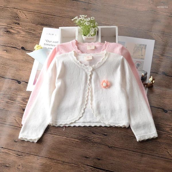 Jaquetas de algodão outono shool criança casaco doce meninas cardigan camisola crianças jaqueta1 2 3 4 5 6 anos crianças roupas 205014