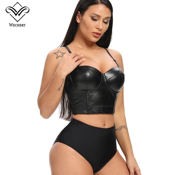 Seksi mahsul üst steampunk corse gotik zayıflama kadınlar deri shapewear siyah parti gösterir kulüp mahsul yelek sütü goth sling üstleri285d