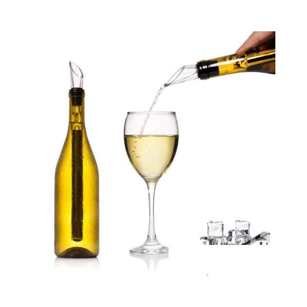 Secchielli per il ghiaccio e refrigeratori Bacchetta per vino Versatore Aeratore refrigeratore senza ghiaccio Accessorio 3 in 1 Regalo perfetto per qualsiasi amante Asta in acciaio inossidabile Dhm6U