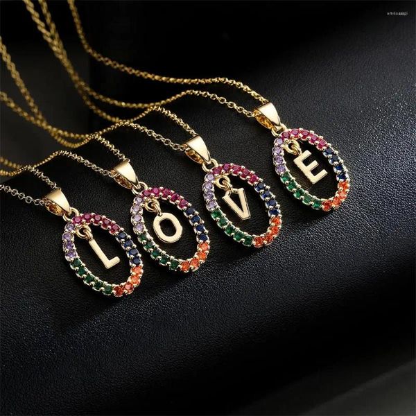 Anhänger Halsketten Cmoonry Gold Farbe Kupfer Buchstaben A - Z Initiale M S C K Alphabet Pendent 45 cm O Kette Halskette für Frauen Modeschmuck