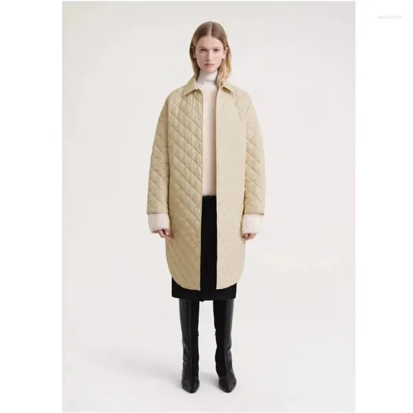 Damen Trenchcoats TOTEM E Mantel 2023 Herbst/Winter gesteppte Kokon-Baumwolle mittellang mit kleiner Kappe